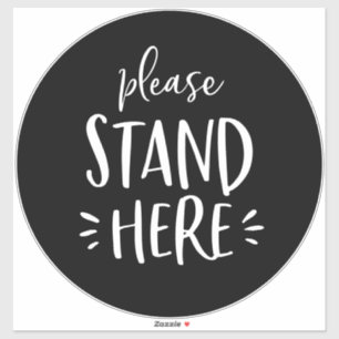 白黒ここに立って大きなフロアマーカー シール