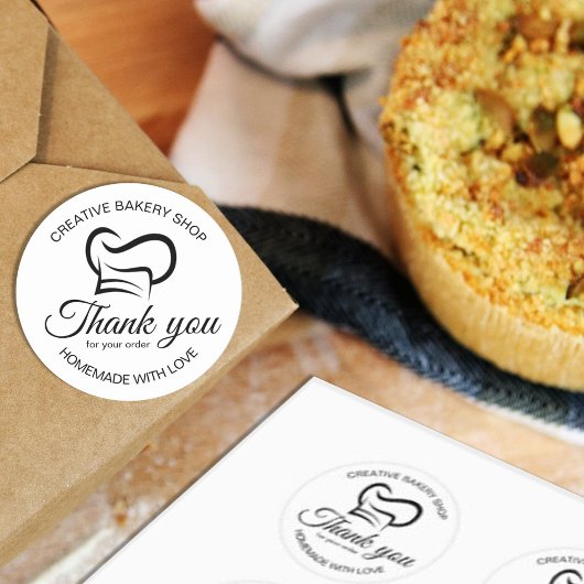 白黒ご注文ベーカリー ラウンドシール