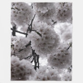 白黒さくらんぼ フリースブランケット (正面)