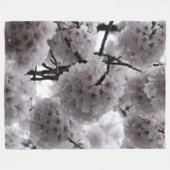 白黒さくらんぼ フリースブランケット (正面(横))