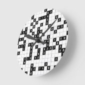 白黒すどく ラウンド壁時計 (傾斜)