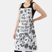 白黒すべてのバラはトゲ引用文 エプロン (インサイチュ)
