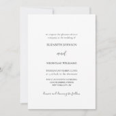 白黒すべて1つの結婚式招待状テンプレート 招待状 (正面)