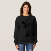 白黒その男は椅子を持つデザインJer スウェットシャツ (正面フル)