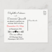 白黒たった今結婚しましたハートローレル結婚ズ 案内ポストカード (裏面)