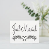 白黒たった今結婚しましたハートローレル結婚ズ 案内ポストカード (スタンド正面)