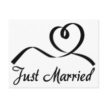 白黒たった今結婚しました結婚ハート