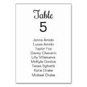 白黒つる植物結婚の座席表カード テーブルナンバー (裏面)