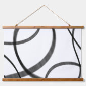 白黒での動き 吊り下げ型タペストリー (正面)