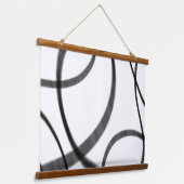 白黒での動き 吊り下げ型タペストリー (傾斜あり)