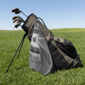 白黒での対称 ゴルフタオル (グリーン)