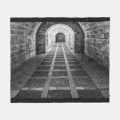 白黒での対称 フリースブランケット (正面(横))