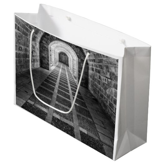 白黒での対称 ラージペーパーバッグ (正面アングル)