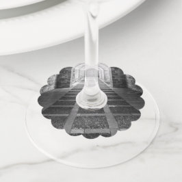 白黒での対称 ワイングラスタグ