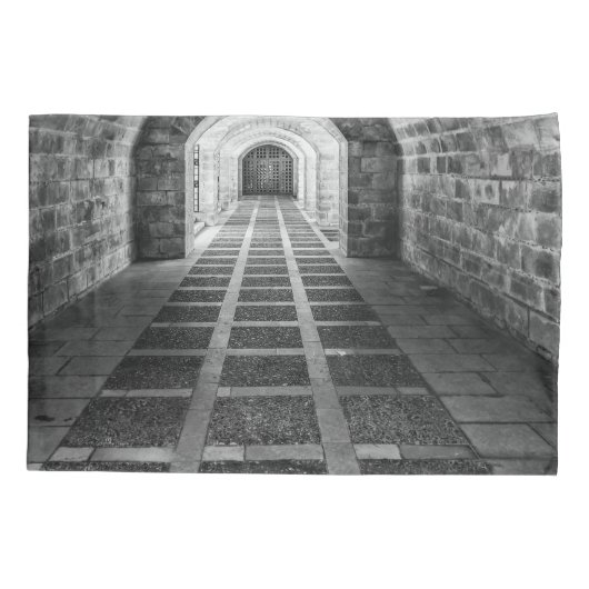 白黒での対称 枕カバー (裏面)