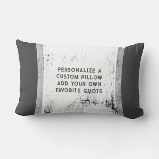 白黒で動揺して引用文を追加パーソナライズされた ランバークッション (裏面)