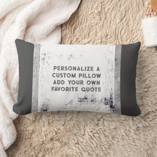 白黒で動揺して引用文を追加パーソナライズされた ランバークッション (ブランケット)