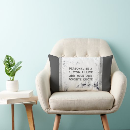 白黒で動揺して引用文を追加パーソナライズされた ランバークッション (椅子)