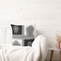 「白黒で単純化」装飾用クッション