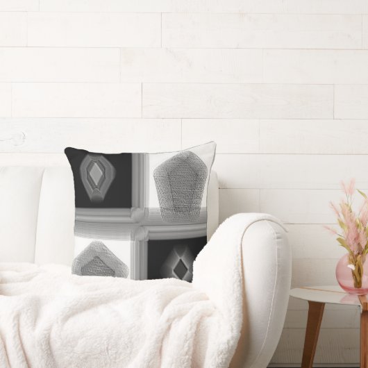 「白黒で単純化」装飾用クッション クッション (ソファ)