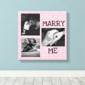 白黒で結婚するカップルのフォトウォールアート キャンバスプリント (インサイチュ (ウッドフロア))