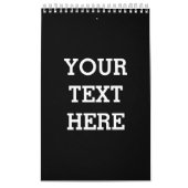 白黒で自分のカスタム文字を追加する カレンダー (カバー)