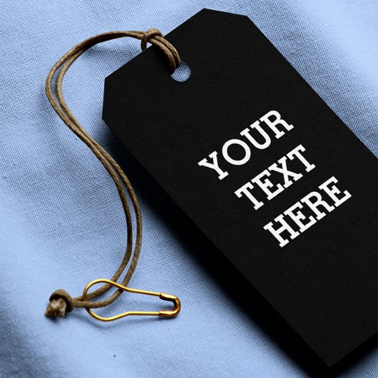 白黒で自分のカスタム文字を追加する ギフトタグ