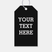 白黒で自分のカスタム文字を追加する ギフトタグ (正面)