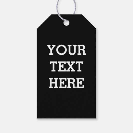 白黒で自分のカスタム文字を追加する ギフトタグ (裏面)