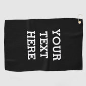 白黒で自分のカスタム文字を追加する ゴルフタオル (横)