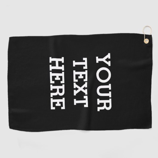 白黒で自分のカスタム文字を追加する ゴルフタオル (横)
