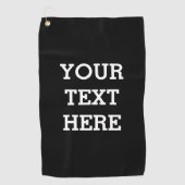 白黒で自分のカスタム文字を追加する ゴルフタオル (正面)