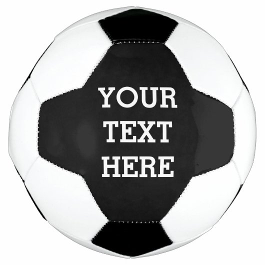 白黒で自分のカスタム文字を追加する サッカーボール (正面)