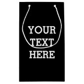 白黒で自分のカスタム文字を追加する スモールペーパーバッグ (裏面)