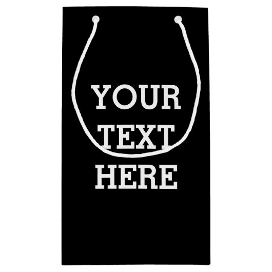 白黒で自分のカスタム文字を追加する スモールペーパーバッグ (裏面)