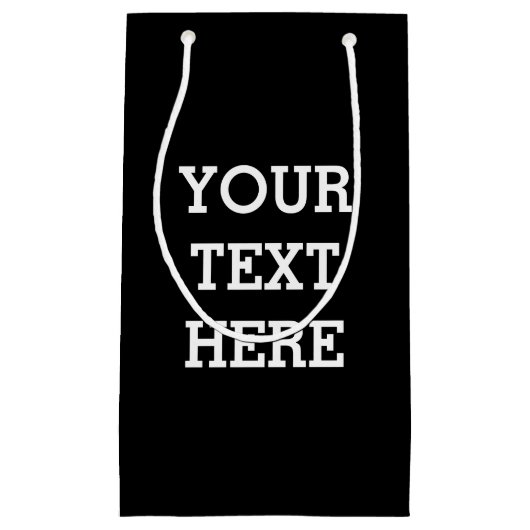 白黒で自分のカスタム文字を追加する スモールペーパーバッグ (正面)