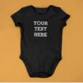 白黒で自分のカスタム文字を追加する ベビーボディスーツ