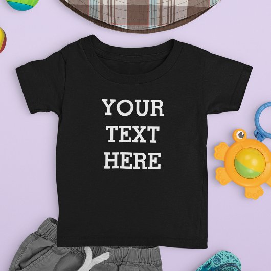 白黒で自分のカスタム文字を追加する ベビーTシャツ