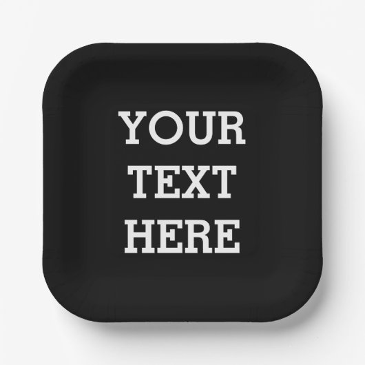 白黒で自分のカスタム文字を追加する ペーパープレート (正面)