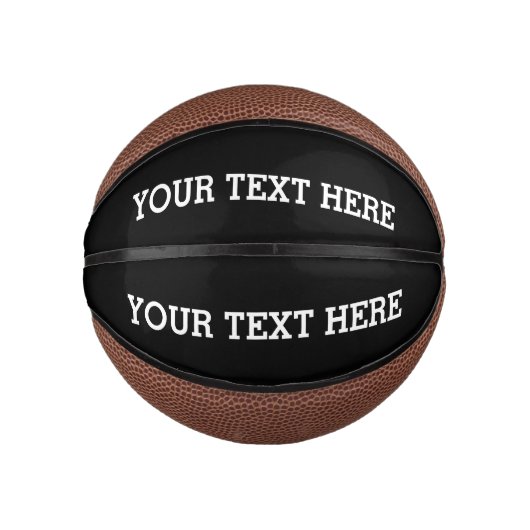 白黒で自分のカスタム文字を追加する ミニバスケットボール (正面)