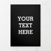 白黒で自分のカスタム文字を追加する 三つ折りカード (カバー)