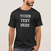 白黒で自分のカスタム文字を追加する Tシャツ (正面)