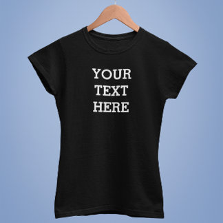 白黒で自分のカスタム文字を追加する Tシャツ
