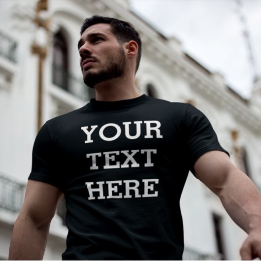 白黒で自分のカスタム文字を追加する Tシャツ