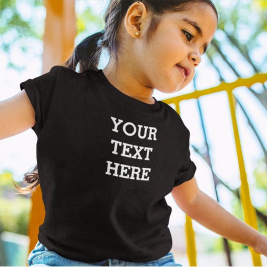 白黒で自分のカスタム文字を追加する Tシャツ