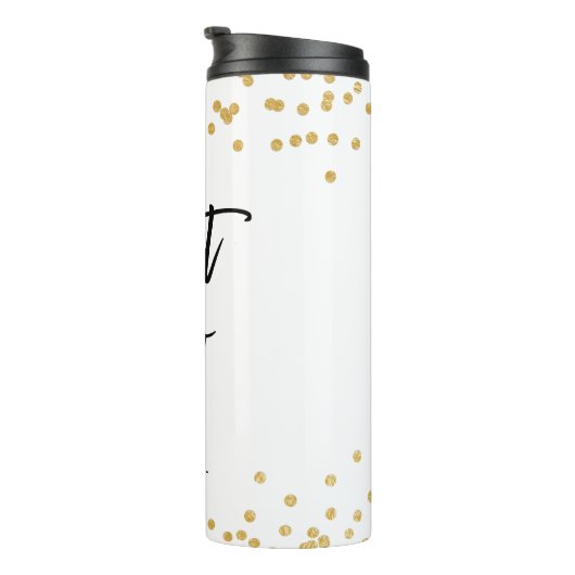 白黒で金ゴールドと名前を付けフェイクて開始 タンブラー (回転右)