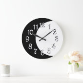 白黒で食べる ラージ壁時計 (ホーム)