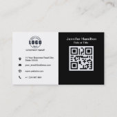 白黒でQRコード標準を追加 名刺 (正面)