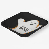 白黒とオレンジのハロウィーン幽霊 ペーパープレート (傾斜あり)