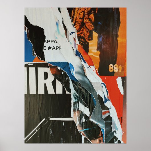 白黒とオレンジの抽象芸術絵画の ポスター (正面)